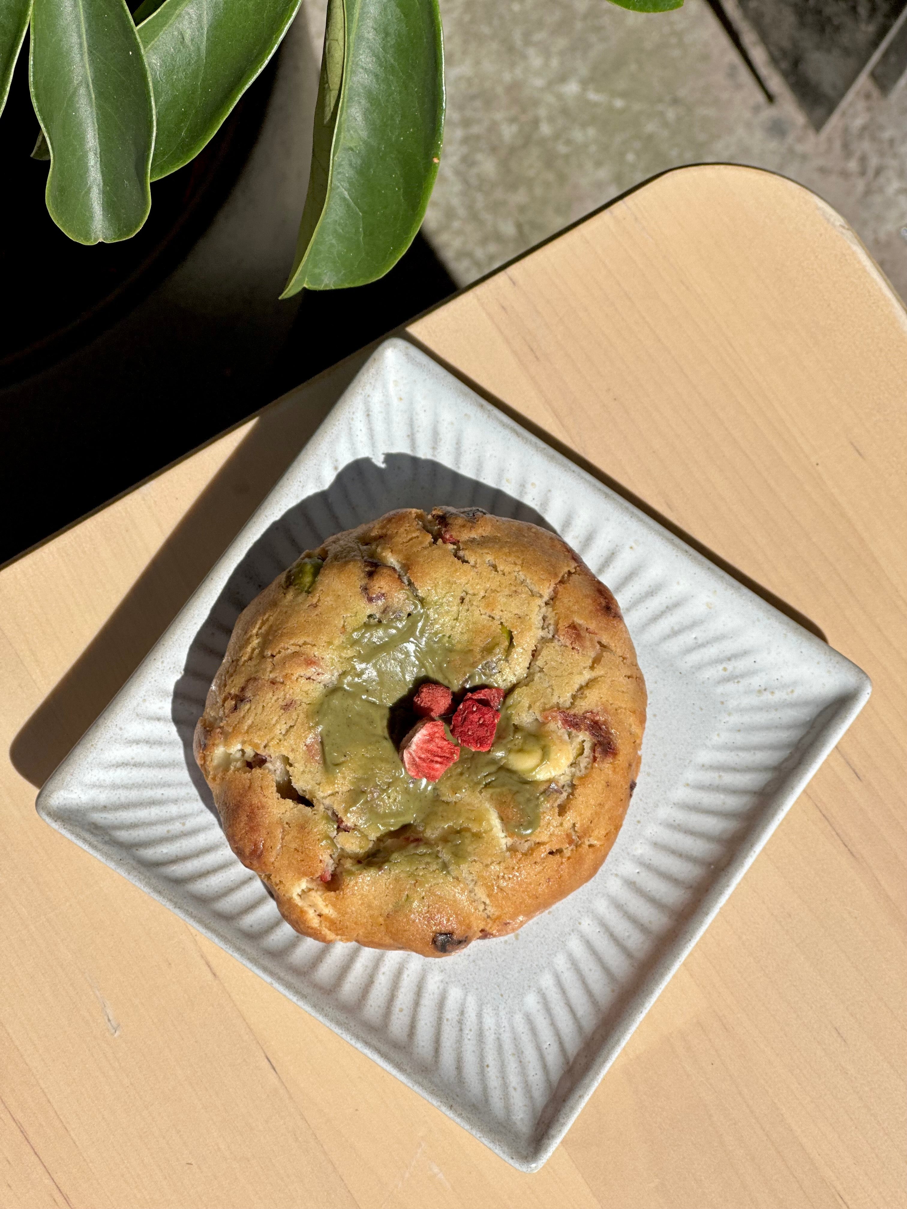Strawberry Pistachio White Chocolate Chips Cookie