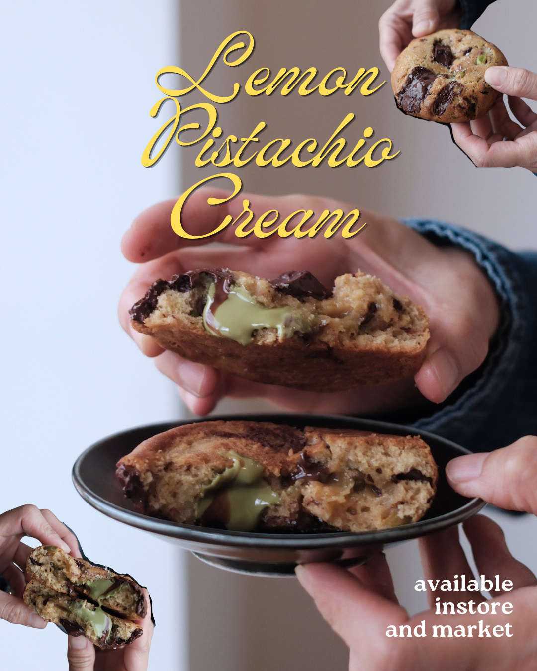 Lemon Pistachio Cream Cookie