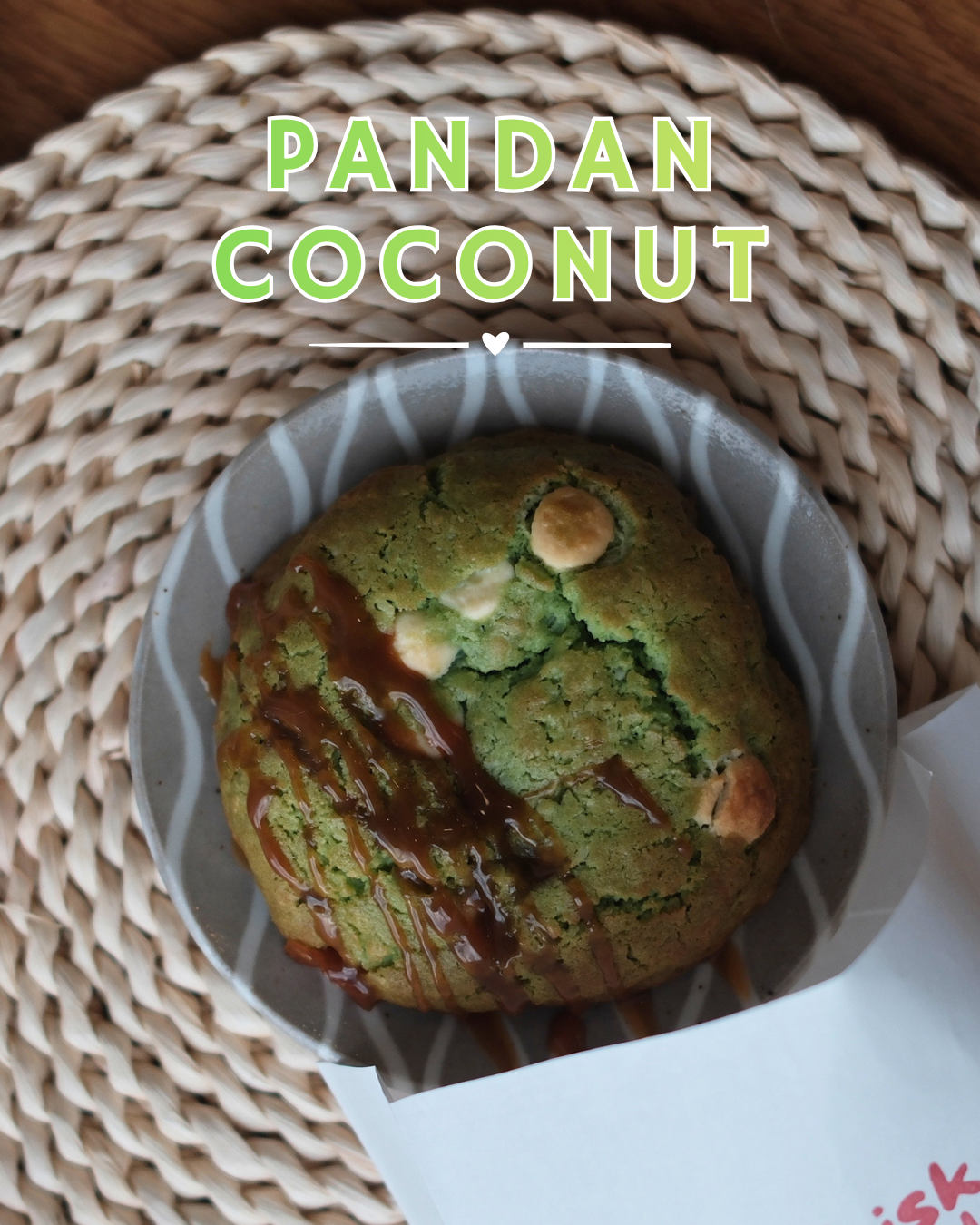 Pandan Coconut Caramel White Chocolate Cookie